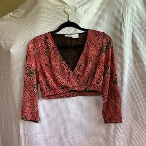 Vintage Y2K Boho Chic Paisley Crop Longsleeve